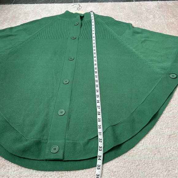 Argee Knit Poncho Button Front Sage Green One Size Fits Most - Picture 7 of 10